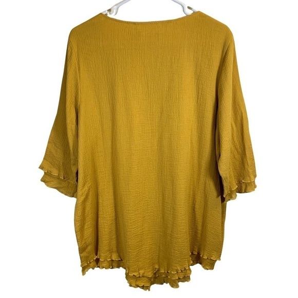 Soft Surroundings  Mustard Raw Edge Women's Top NWT, Size XL - Picture 2 of 5